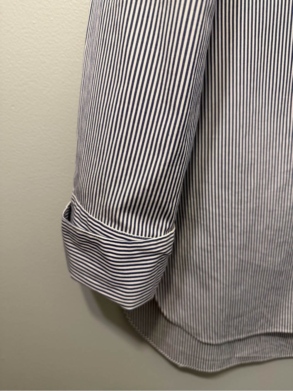 J. Crew Navy and White Striped Button-Down Tunic - Picture 2 of 8
